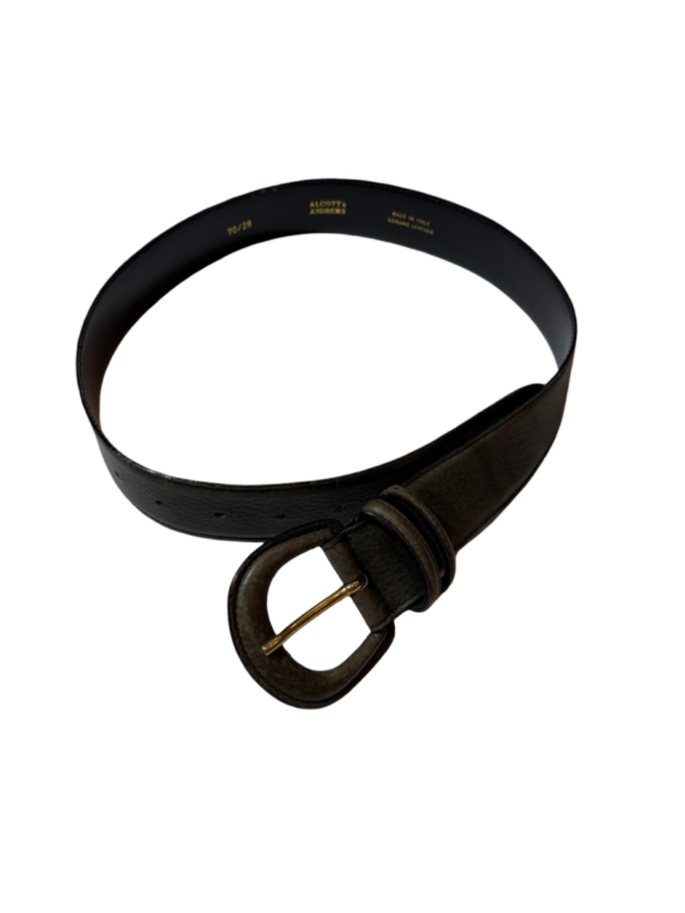 Vintage Alcott & Andrews Black Italian Leather Belt Size 70/28